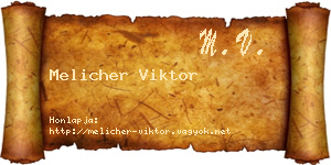 Melicher Viktor névjegykártya
